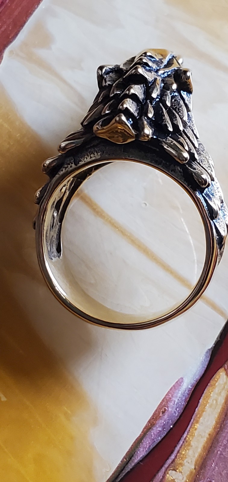 Large Celtic Looking Wolf Ring - image 9