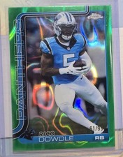 Rico Dowdle 2025 Topps Chrome Green Lava Refractor /99 Panthers