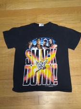 Vintage WWF SmackDown Shirt Triple H Stone Cold Undertaker The Rock RARE Youth L