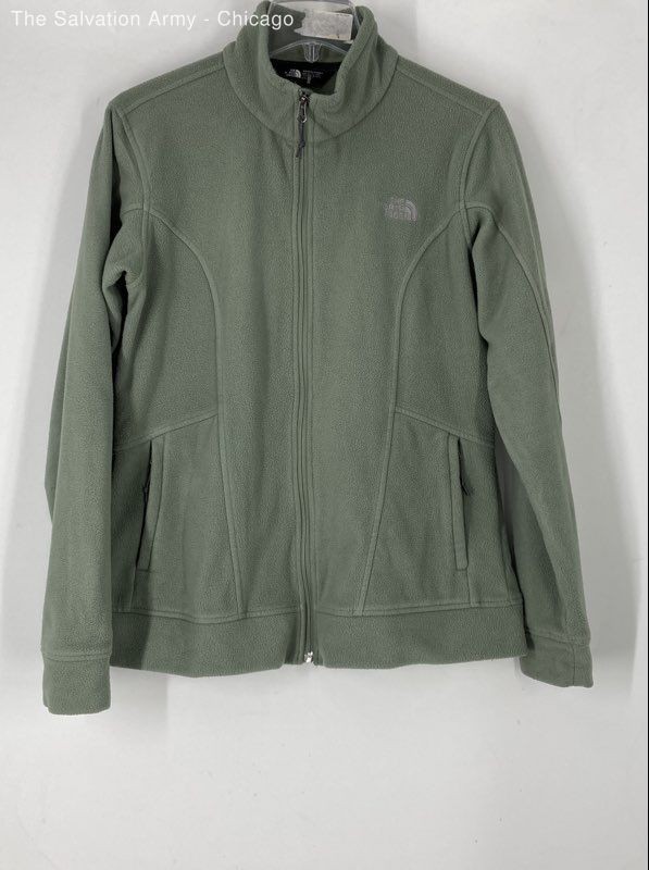 The North Face Womens Mint Green Fleece Long Sleeve Full-Zip Jacket Size Large