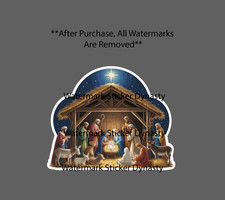 Christmas Nativity Scene Sticker Waterproof Decal Jesus Wise Men Mary Gift NEW
