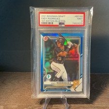 2021 Bowman Draft Endy Rodriguez 1st Edition Blue Foil /150 PSA 9