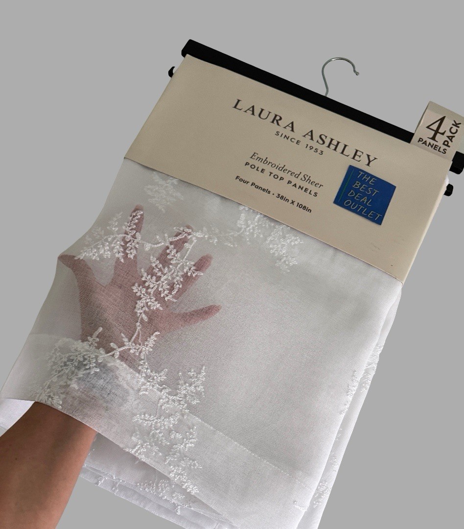 Laura Ashley Window Curtains 4 FOUR Panel 38 x 108