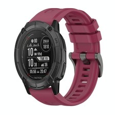 For Garmin Instinct 2X Solar Pure Color Steel Buckle 26mm Silicone Strap