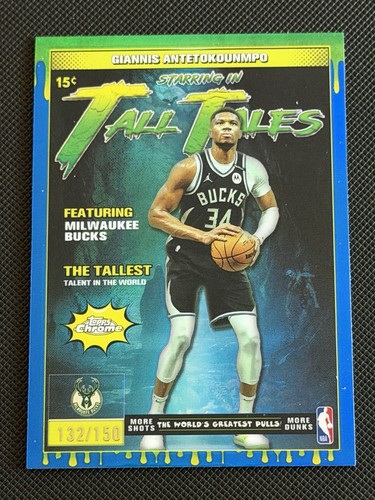 2025 Topps Chrome Giannis Antetokounmpo Refractors Blue (RAW)