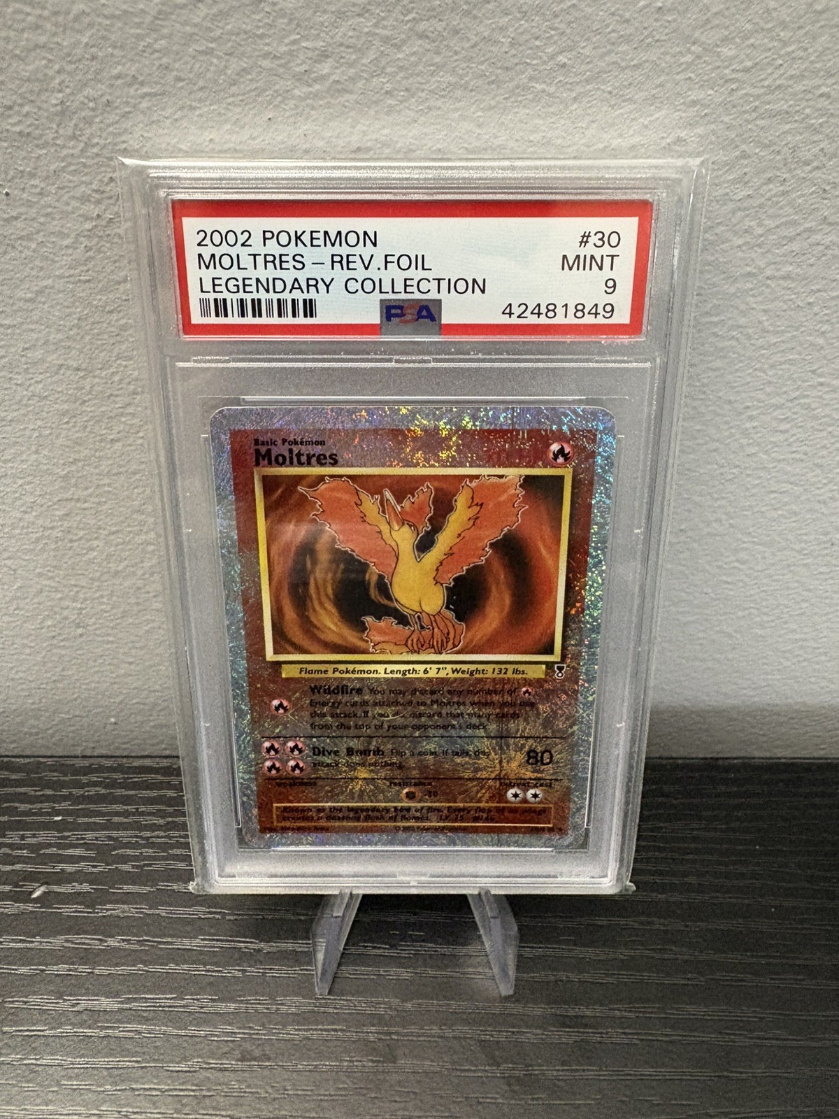 2002 Pokémon Legendary Collection #30 Moltres Reverse Holo PSA 9 Mint