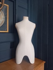 Vintage Mannequin Shop Window Retail Display Torso Traditional Cream Calico