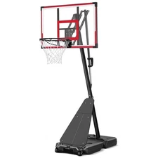 44" Basketball Hoop Adjustable 4.9–10ft Portable Goal w/ 2 Wheels Indoor/Outdoor
