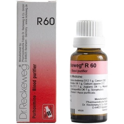 Dr. Reckeweg R60 Drops 22ml   Blood Purifier Drops (22ml, Pack of 1) Free ship