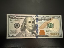 $100 dollar bill *star note* Series 2021A RARE,Number QJ04040531* Good Condition