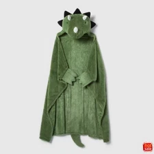 Dinosaur Kids' Hooded Faux Fur Blanket, Green, 50x40cm, OEKO-TEX