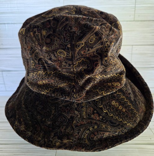 Neckworks Womens Bucket Hat One Size Polartec Lined Paisley Boho US Made Brown - Picture 4 of 14