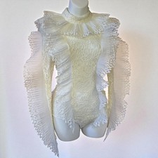 The Sang Cream and White Lace Bodysuit Costume Beyonc Concert Attire Size Large