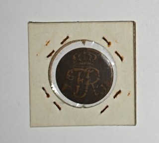 Very old copper coin from Germany (Hannover) 1752 1 Pfennig