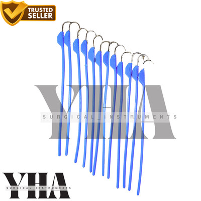 Surgical Retractor Hooks with Elastic Stays (Blue) 15PS