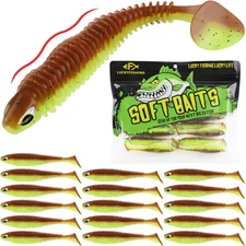 16PCS Soft Swimbaits - 3" Paddle Tail Lures for Freshwater Saltwater (Green)