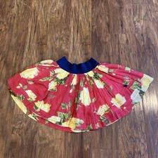 GIRLS  ABERCROMBIE  FITCH KIDs Red Floral Twirl Mini Elastic Band Skirt Med