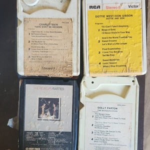 Stereo 8-Track Cartridge Lot 4: Charley Rich, Dolly Parton, Beatles +more