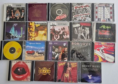 Rock 70s/80s CD lot x19 Queen Nugent Van Morrison Bon Jovi Guns Styx Yes Poison