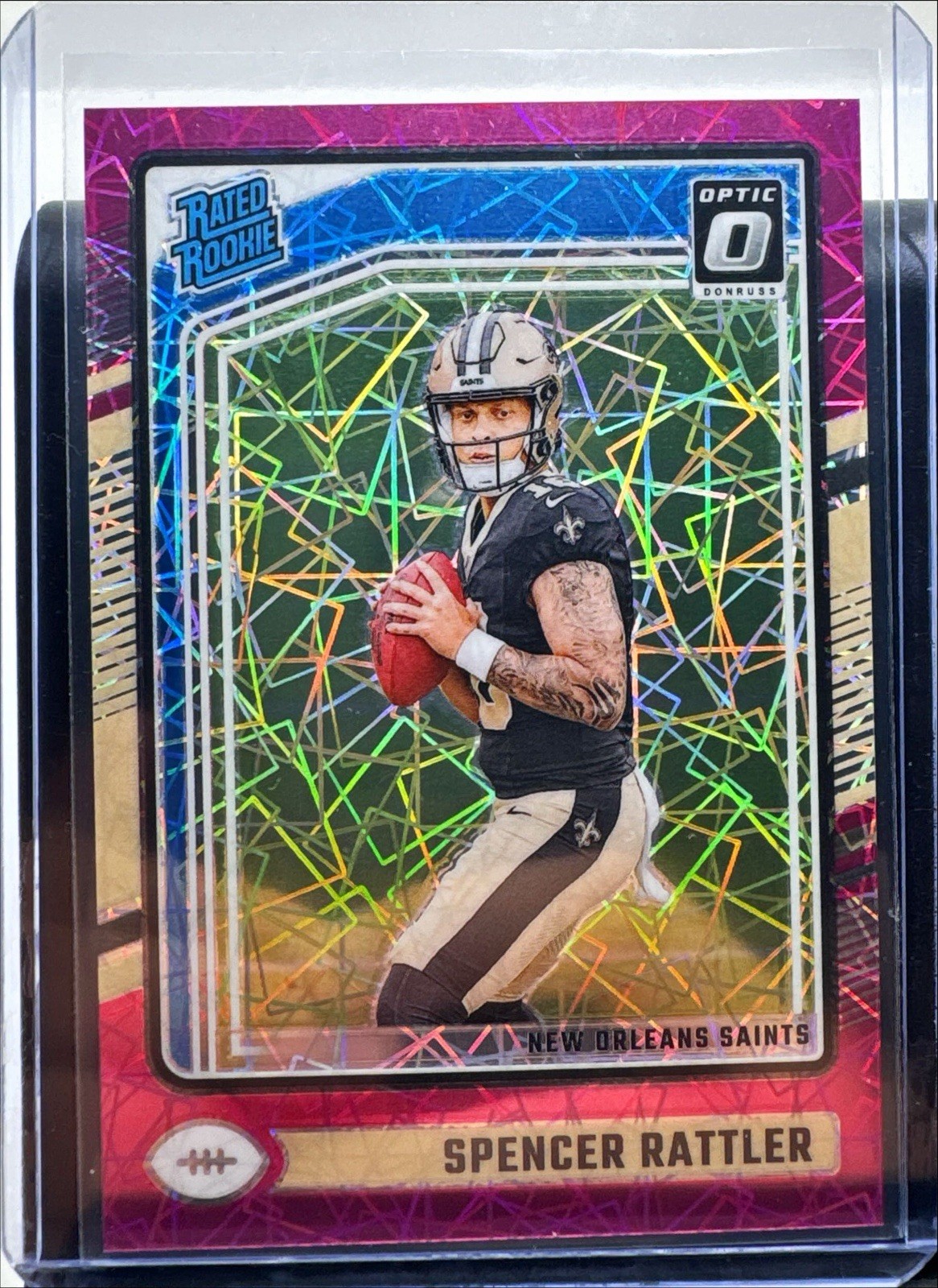 2024 Donruss Optic Spencer Rattler Pink Velocity Prizm #289 /80 Rookie RC