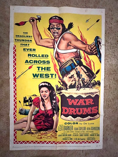 War Drums 1957 locandina film 27x41 Lex Barker Joan Taylor Ben Johnson