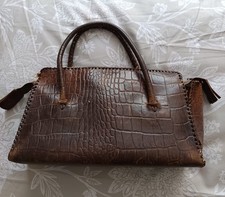 Vintage 1940's 'crocodile' handbag, see photos for condition