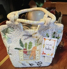 Beaded Handbag Made In India Gardening Veggie Gardener Motif Statement Bag NWT