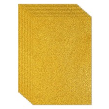 PATIKIL 10 Sheets 2mm Glitter Foam Sheet, 16" x 12" Gold Sparkle EVA Paper