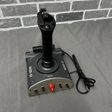 Saitek AV8R-01 USB Joystick PC Dual Throttle Flight Sim Stick Control Aviator