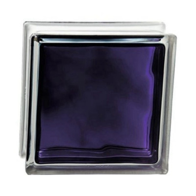 Lila transparenter Glasblock quadratisch 19x19 cm, Tiefe 8 cm B 1919-8V