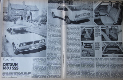 Original 1978 Motor extracted road test No 27/78 folded: DATSUN VIOLET 160J SSS