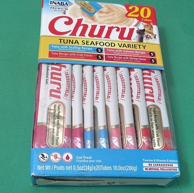 INABA Churu Tuna Seafood Variety Cat Treats Soft Snack Seafood 20 Tubes