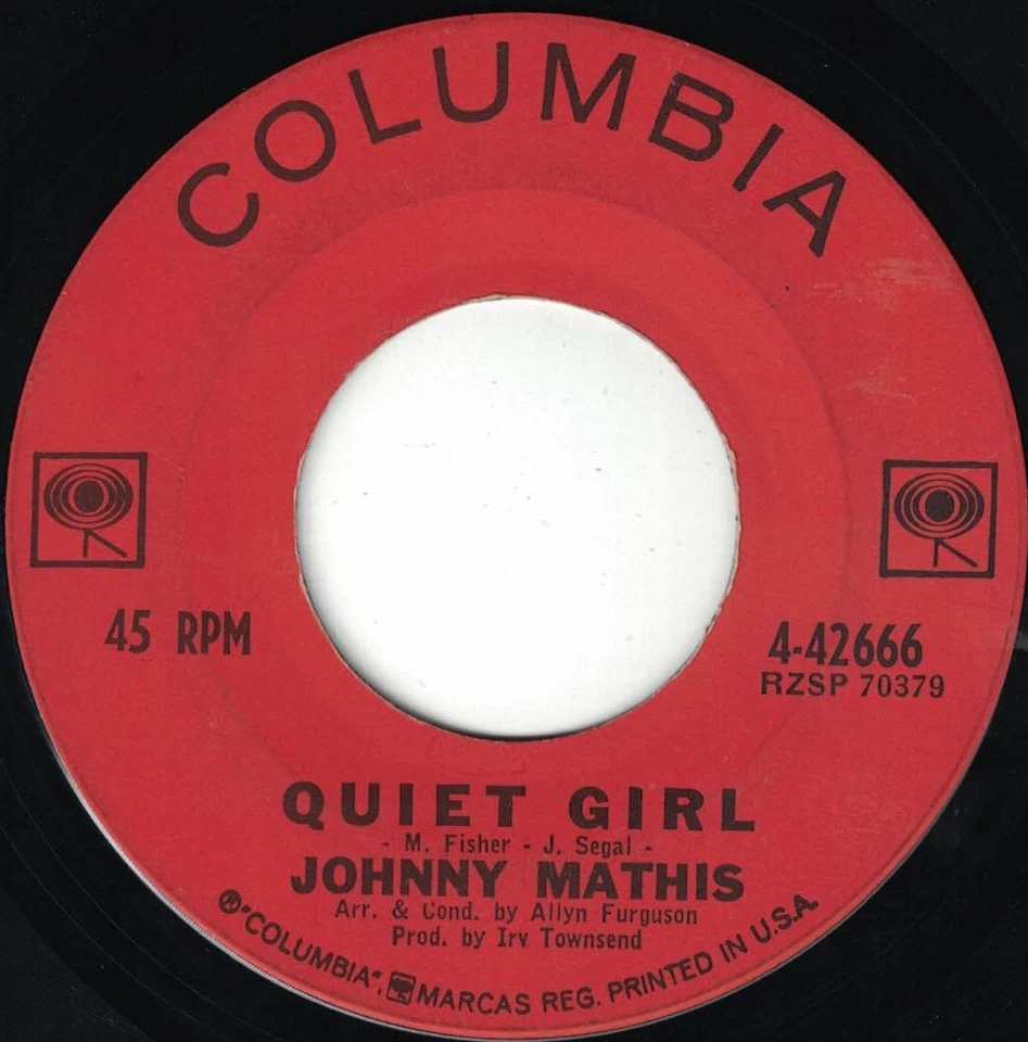 JOHNNY MATHIS "What Will Mary Say" COLUMBIA VG/VG+ Title misprint Bridegeport CT - Image 2 of 2