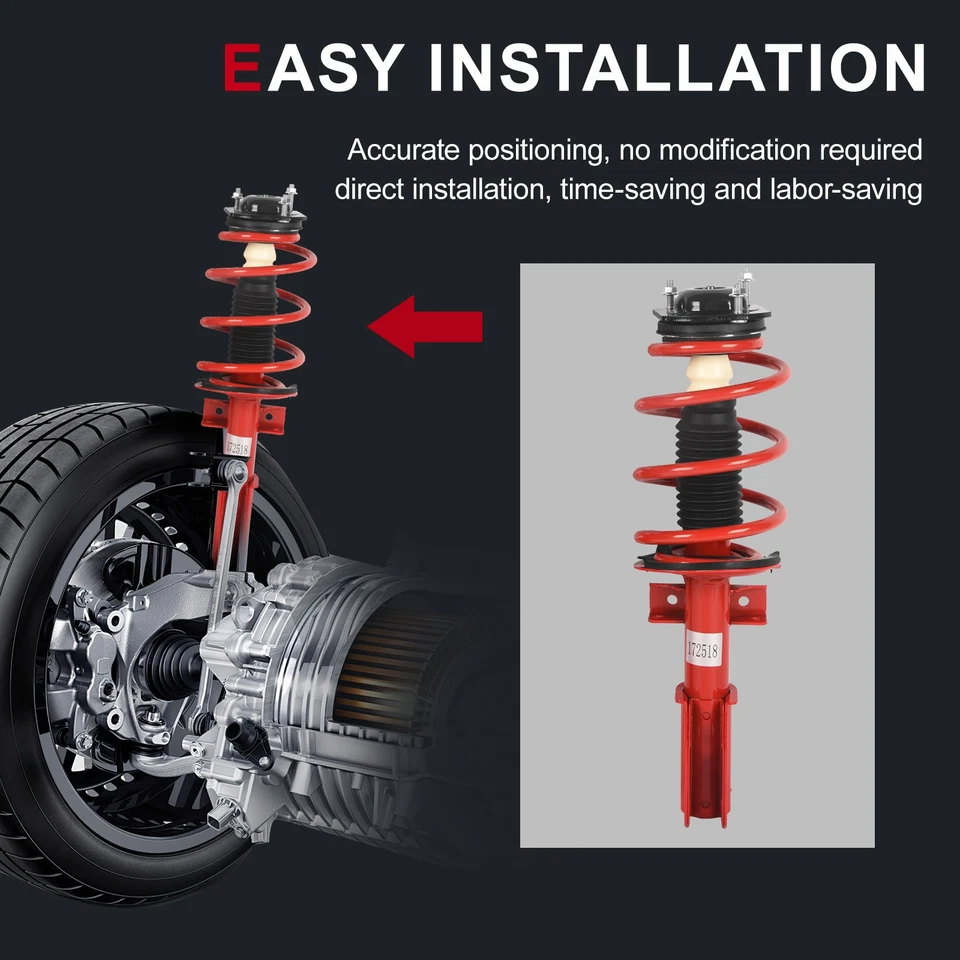 2x Amortiguadores completos delanteros rojos para Buick Enclave Chevy Traverse GMC Acadia Foto 4 de 4