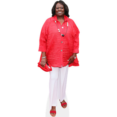 Aloma Wright (rotes Top) lebensgroßer Ausschnitt