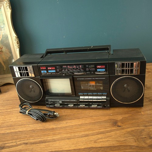 Lenoxx Sound Boombox TV-36 Vintage Cassette Radio TV Player AS-IS