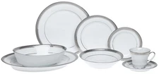 MSRP $1,494 Noritake Crestwood Platinum 46 Piece Set (Service For 8) SEE DETAILS