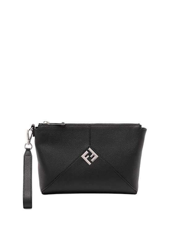 Fendi - Men - Leather clutch with logo - Black 280890₽