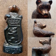 Seltene frühe Version Berliner Bär, Metall, Schild, 7,5 cm, deutsch