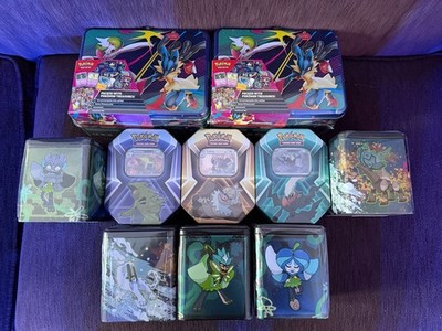 POKEMON TCG Collectible Tin Lot: Lunchbox, Stacking, Triple Whammy Tins