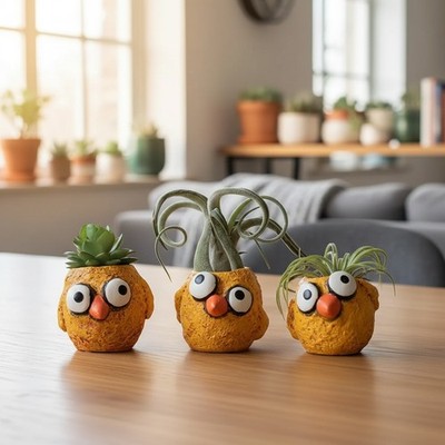 The Chickies - 3 piece - Baby Chick Blob house Planters