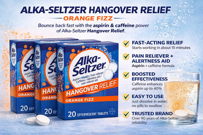 3 Pack Alka-Seltzer Hangover Relief Orange Fizz 20 Tabs (60 Total) Exp 03/2027