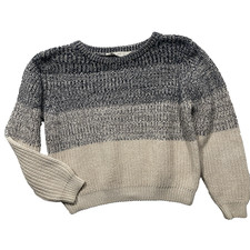 Mango Boys 7/8 Grandpa Sweater Blue Beige Ombré Size Small Long Sleeve Pullover