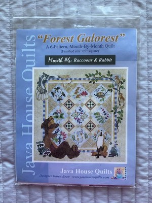 Java House Quilts Forest GALOREST Kit - Month #6  - Racoons & Rabbit - Appliqué