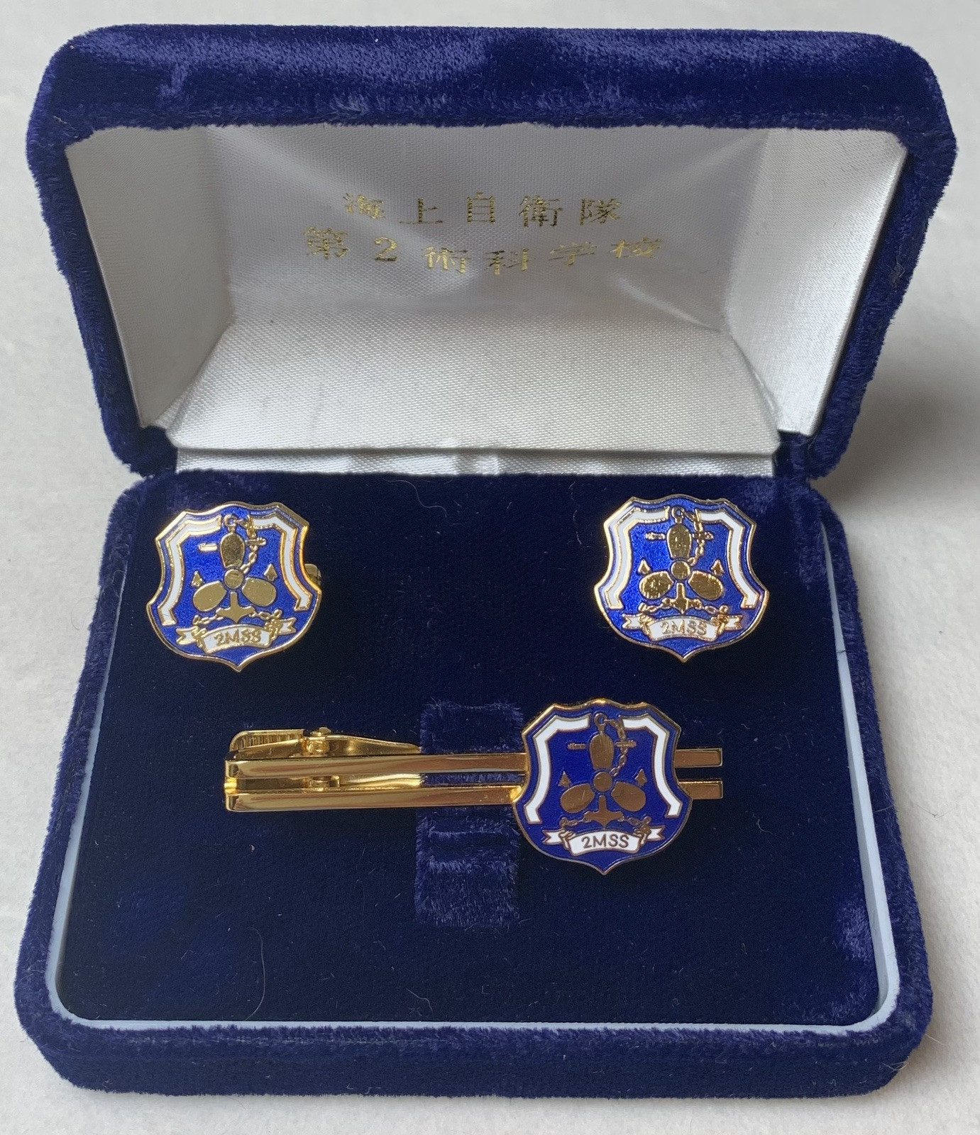 US Navy 2MSS Cuff Links and Tie Bar Clip Set for Men