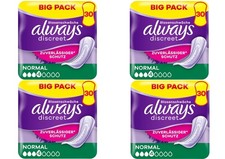 Always Discreet Incontinence Pads Women, Normal, Absorbency 4, 120 Sanitary Pads