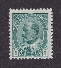 MATT S STAMPS CANADA SCOTT #89 KING EDWARD VII 1-CENT 1899 ISSUE, MH CV$45