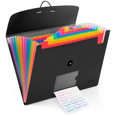 13 Pocket Expanding File Folder Accordian File Organizer, A4 Letter Size Pap
