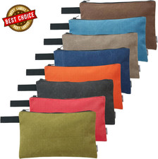 8 Pack Canvas Tool Pouch with Zipper,Upgrade 16 Oz Heavy Duty Small Tool Bag,Mul