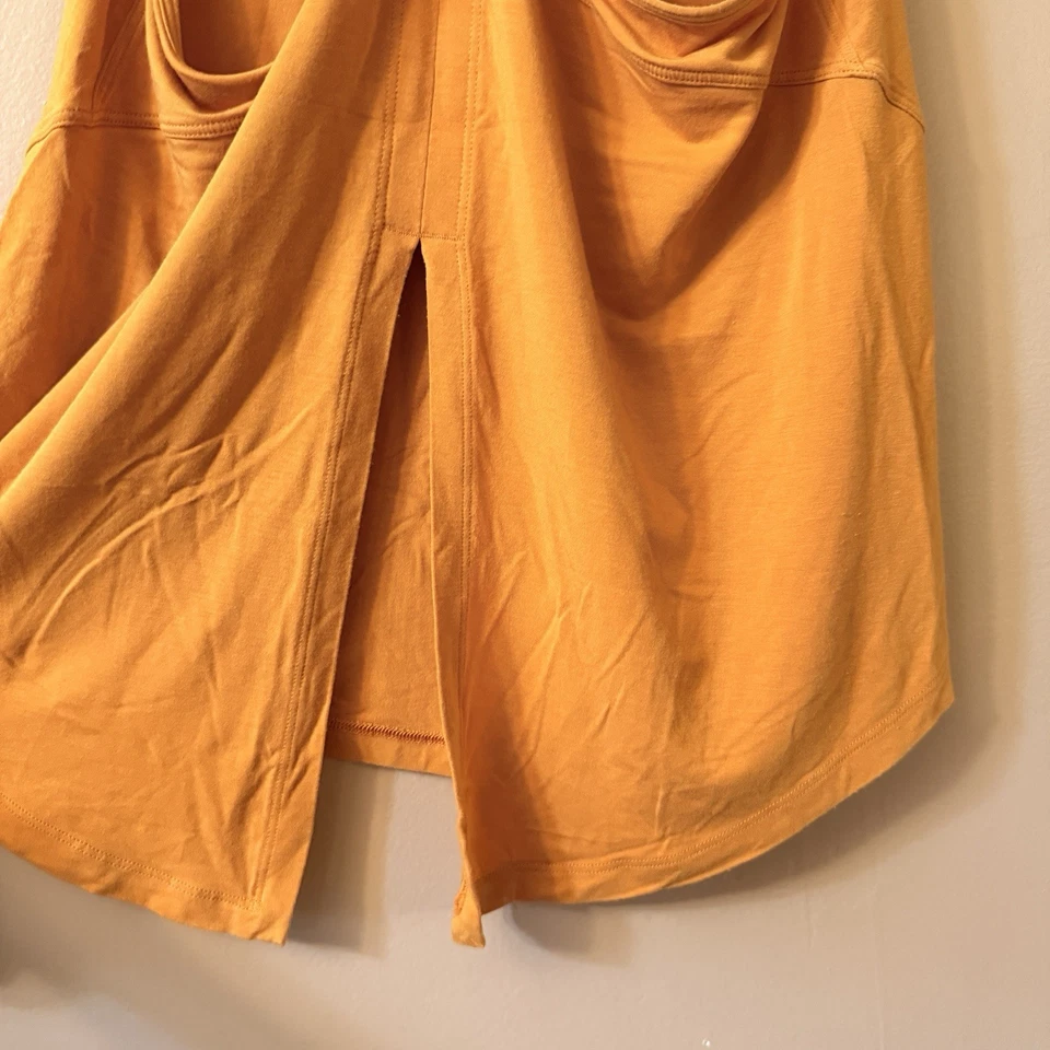 Camiseta sin mangas Lululemon Modal-Silk Yoga 4 XS/S amarilla espalda en T espalda corredera lazo trasero Foto 4 de 4